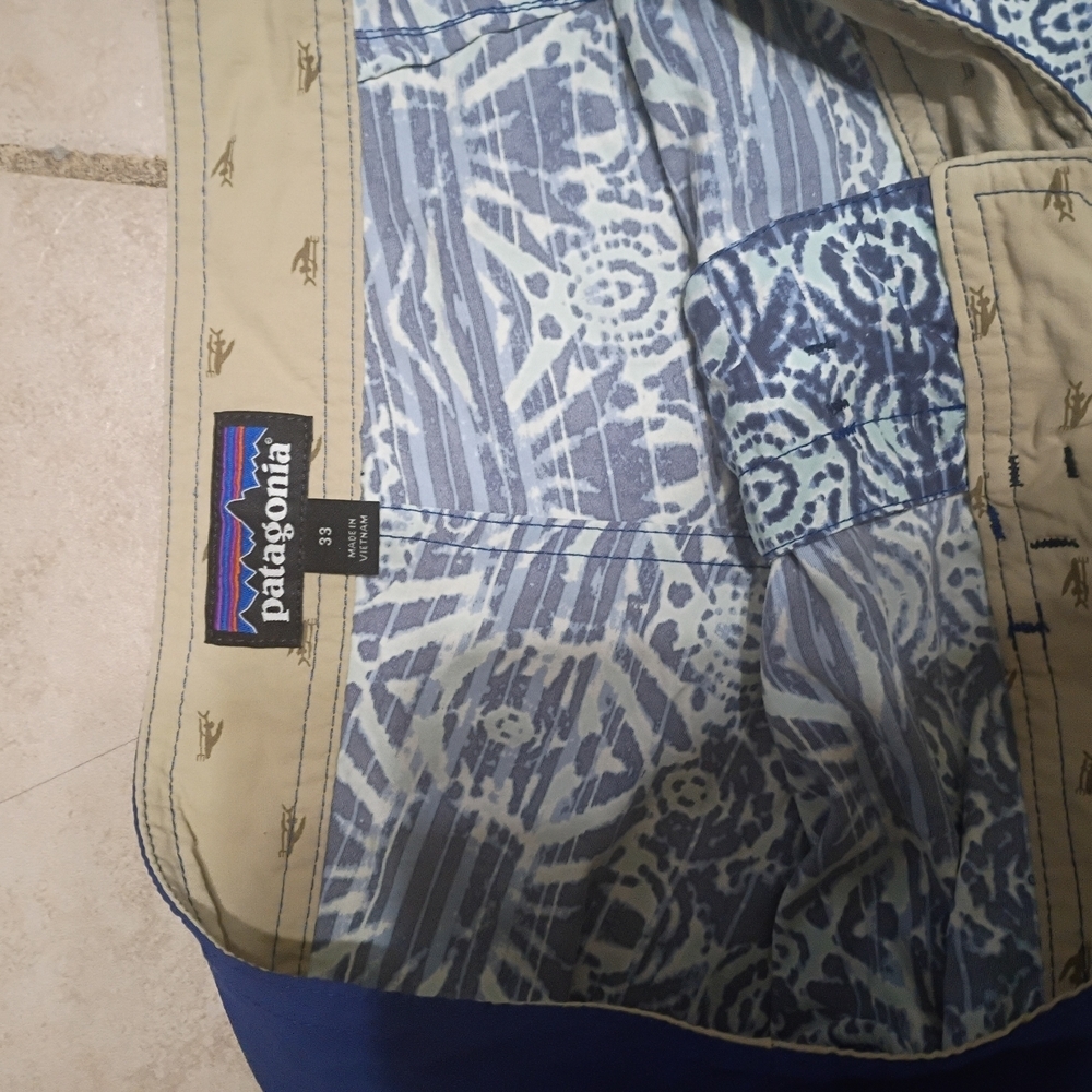 Patagonia Blue Printed Men's Board Shorts - Picture 7 of 7